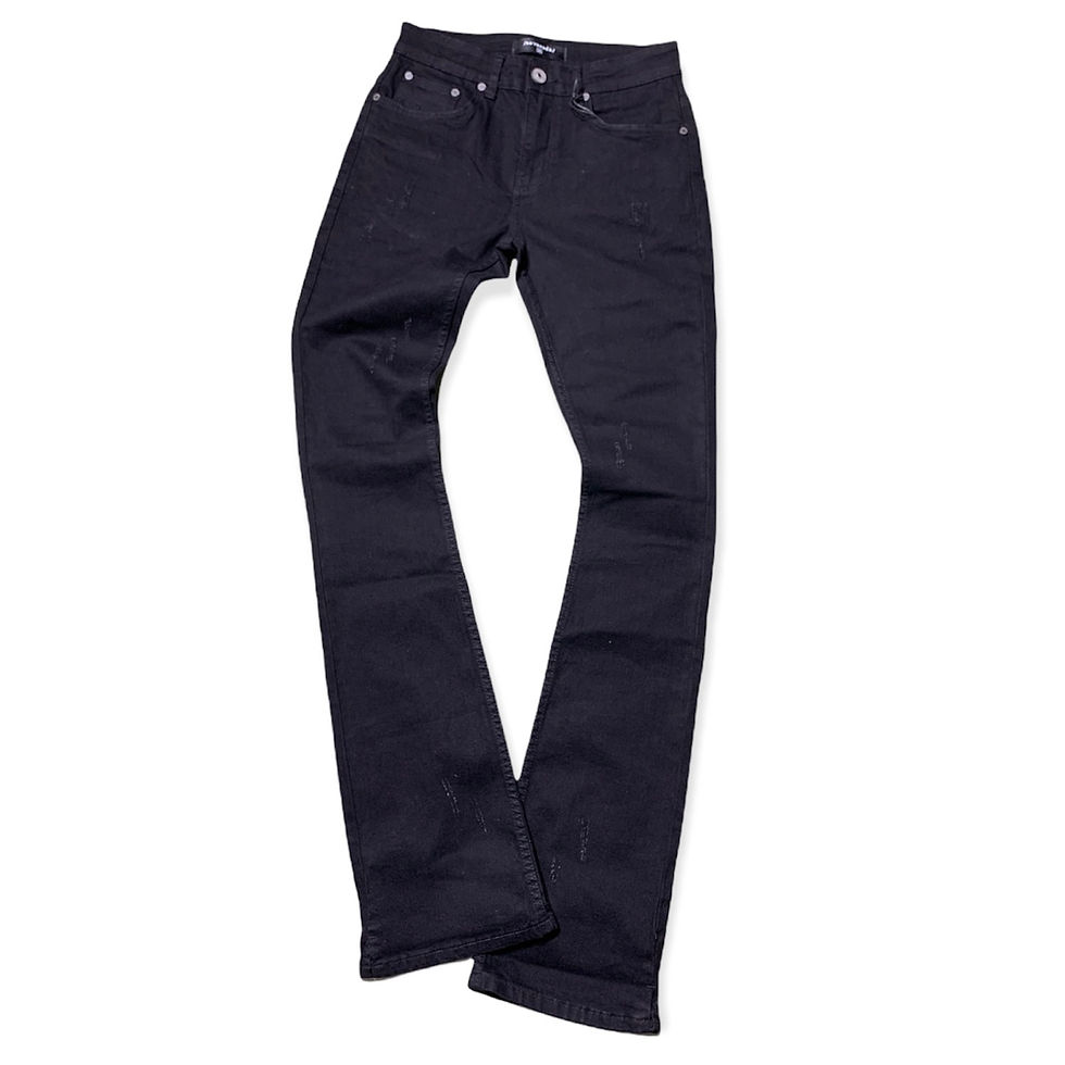 "SERENEDE®︎" Noir 7 Stack Jeans (Black)