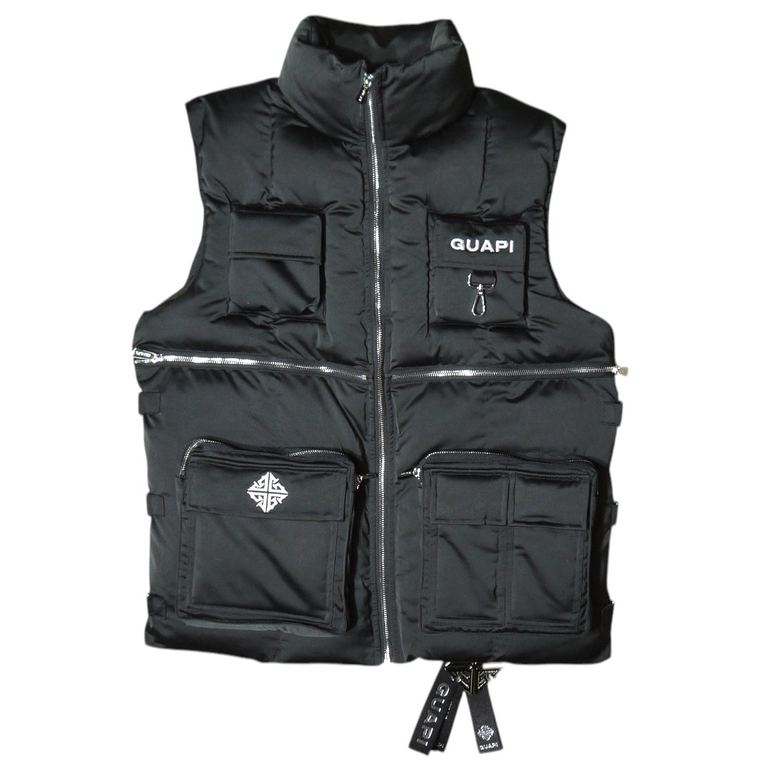 "Guapi" Obsidian Black Puffer Vest