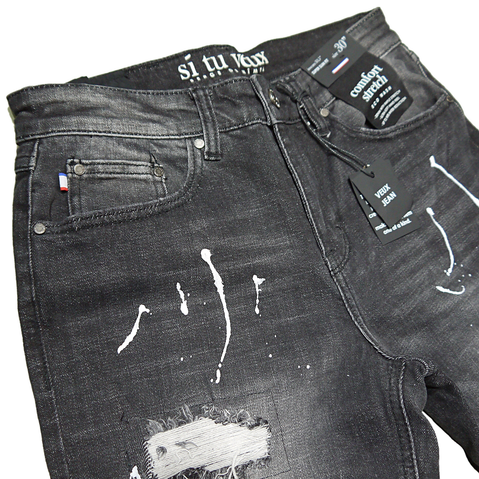 サムネイル： "SI TU VEUX" ×"Billy Jean" Veux Stacked Jean (Black Wash)