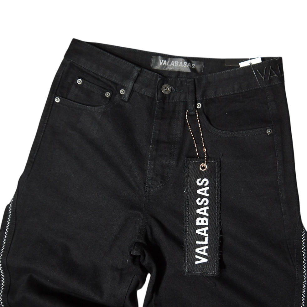 サムネイル： "VALABASAS" Wrap Baggy Jeans (Black)