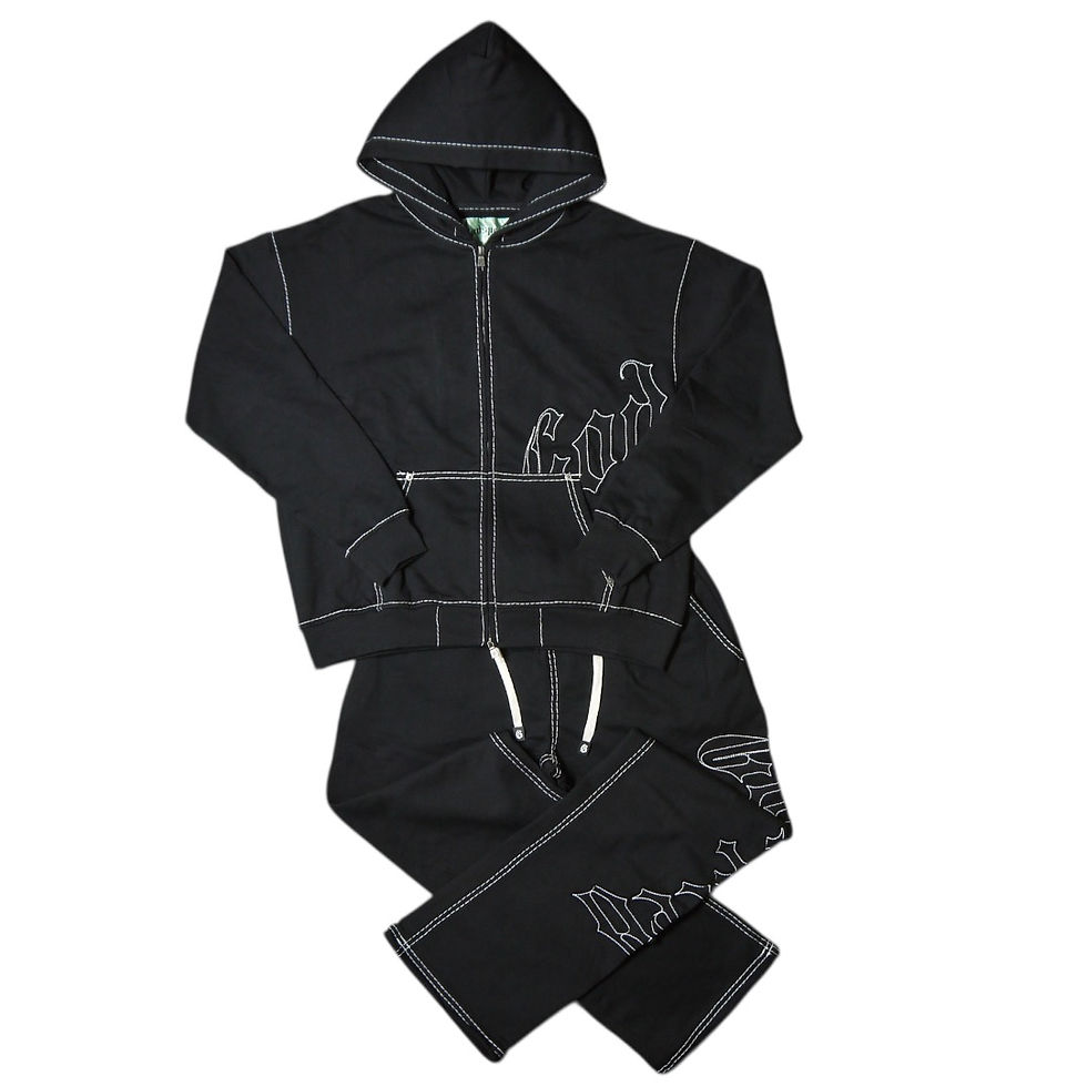 "GODSPEED" OG Logo Sweat Suits Stitched (Black)