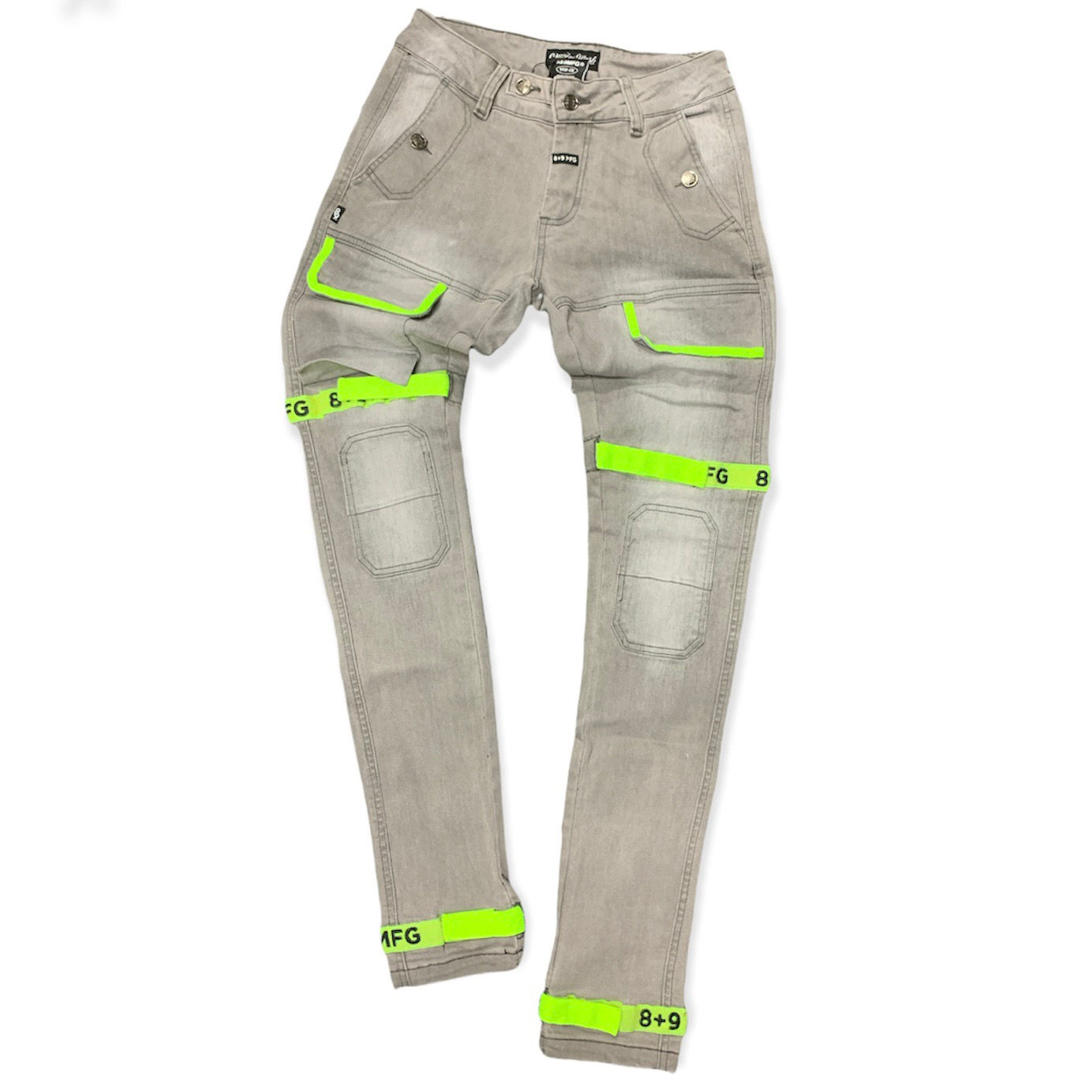 "8&9" Strapped Up Grey Wash Denim (volt)