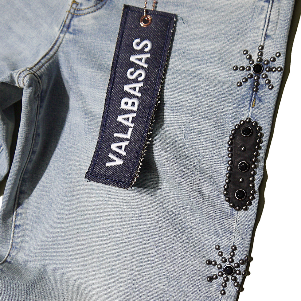 サムネイル： "VALABASAS" Beaded Lt.Blue Baggy