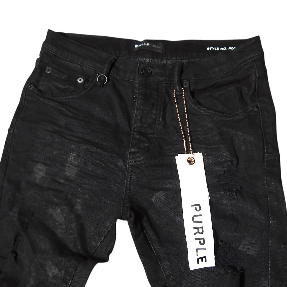 サムネイル： "PURPLE BRAND" Black Oil Spill P001 Skinny Jeans