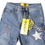 サムネイル： "Guapi" Aqua Blue Vintage Stars Flare Jeans