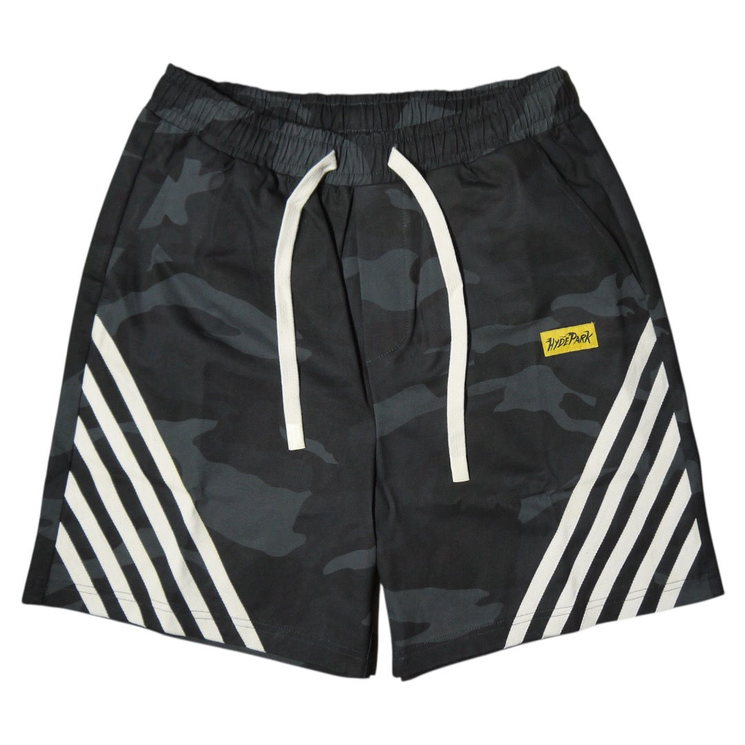 "Hyde Park" Relax Striped Shorts (Black Camp)