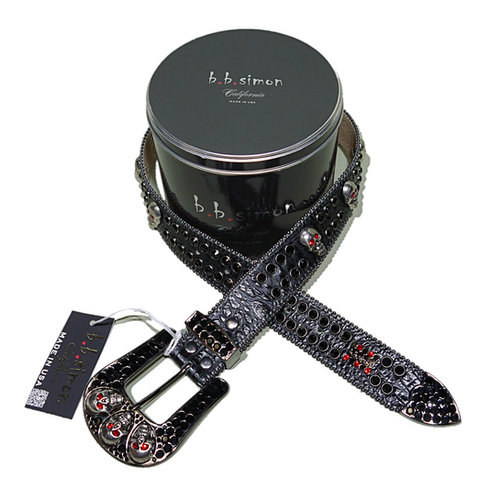 B.B. Simon ブラックレザークリスタルベルト b.b. simon