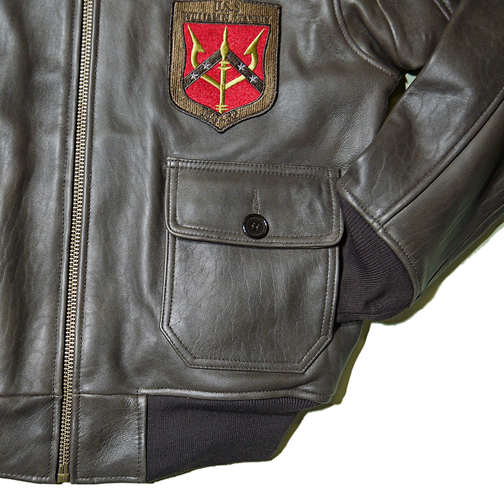 サムネイル： "TOP GUN®" G-1 Bomber Leather Jacket (Brown)