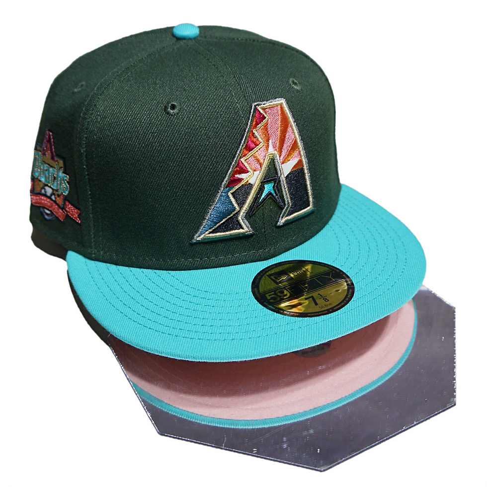 "NEW ERA" 59Fifty Arizona Diamondbacks 10TH Anniversary Pink UV (Seaweed)