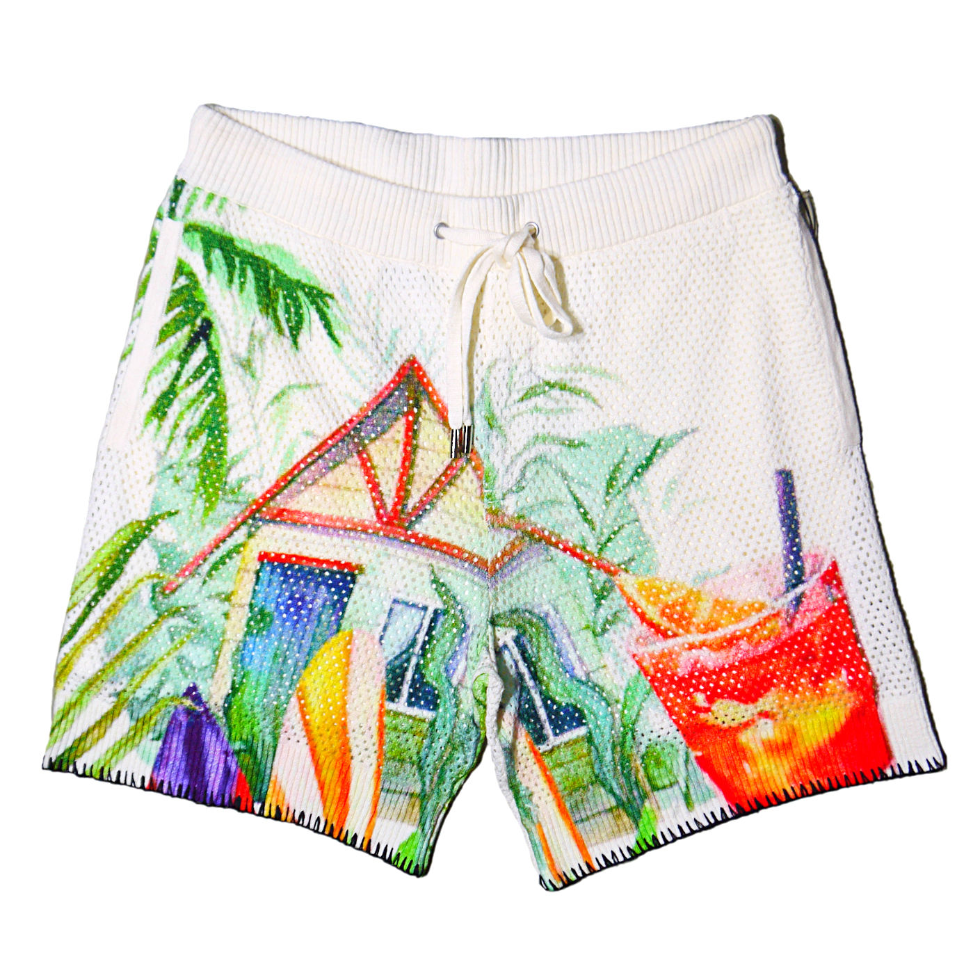 "Si Tu Veux" Tropical Life Shorts (Cream)