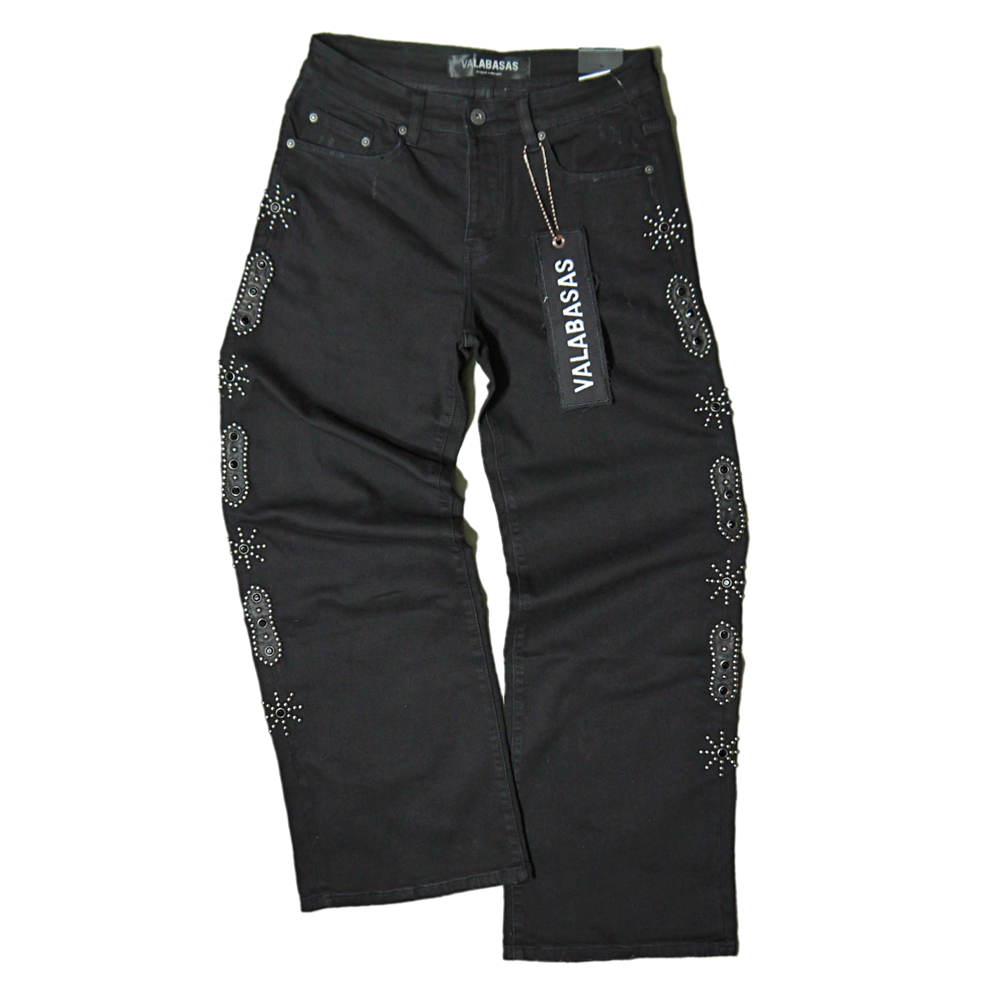 "VALABASAS" Beaded Black Baggy