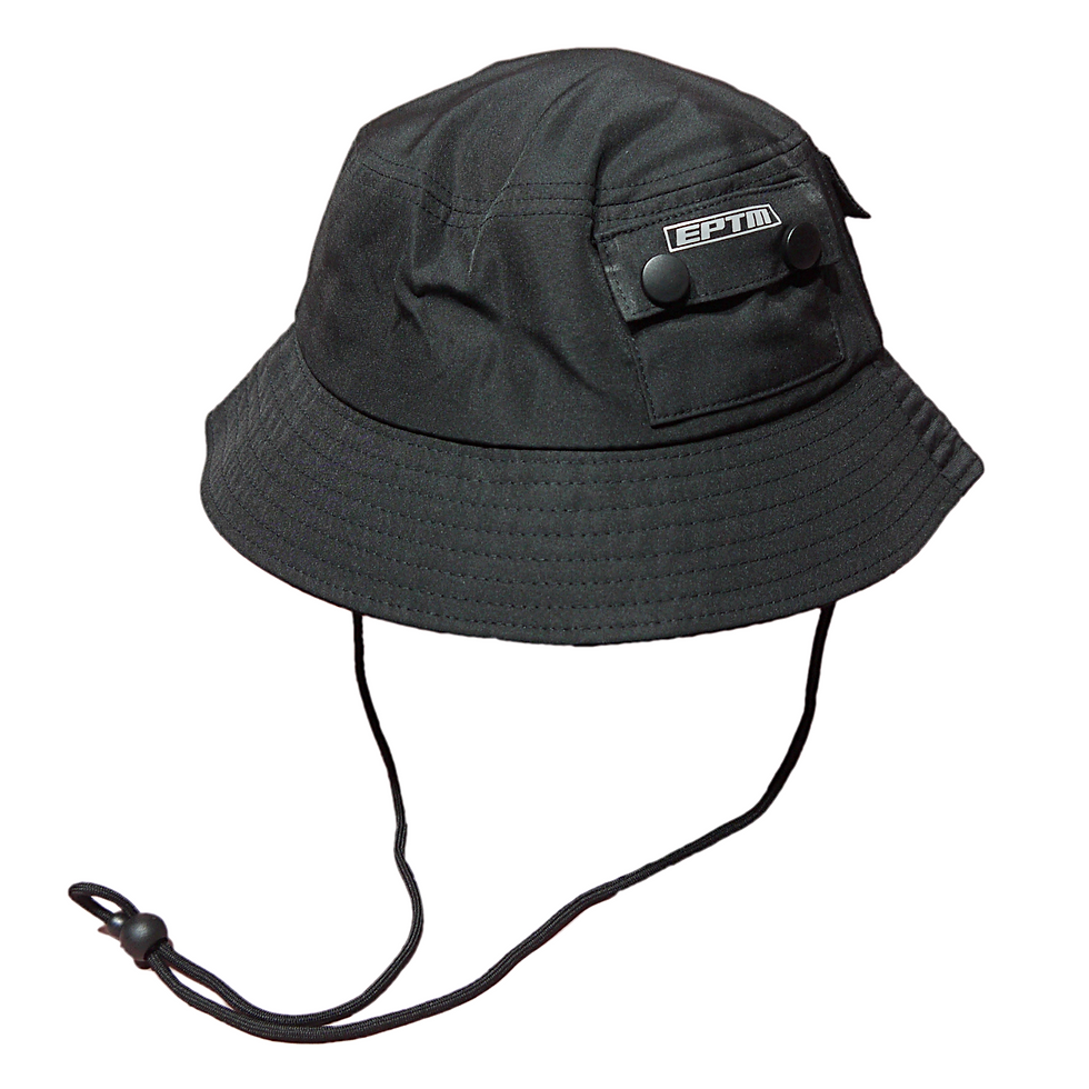 サムネイル： "EPTM" Reflective Logo Snap Button Bucket Hat (Black)