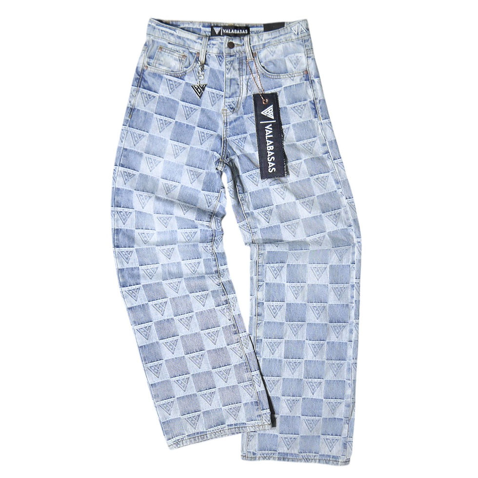 サムネイル： "VALABASAS" Allover Light Wash Denim Sets