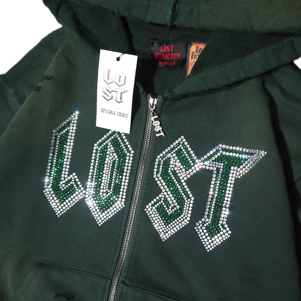 サムネイル： "LOST Intricacy" Zip Up Hoodie Sets  (Emerald Green)