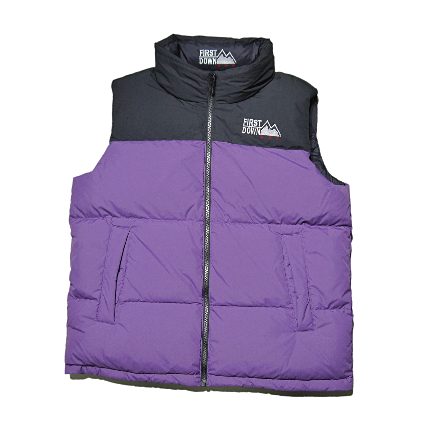 "FIRST DOWN" Reversible Down Vest (Purple)