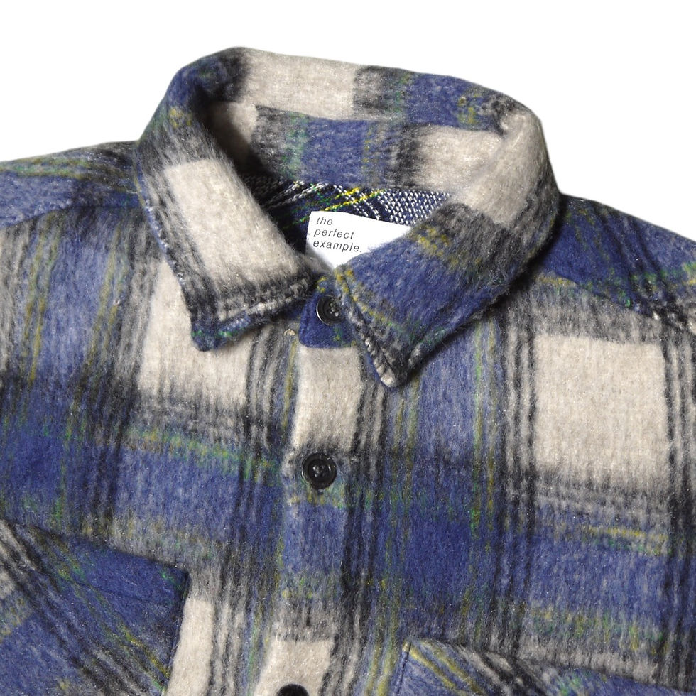 サムネイル： "EPTM" Side Slit Flannel Shaket (Blue×Grey)