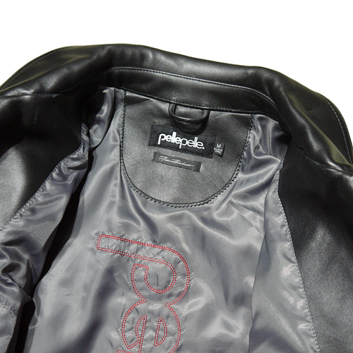 レア】 PELLE PELLE ゴールドスタッズ レザーパーカー M 黒