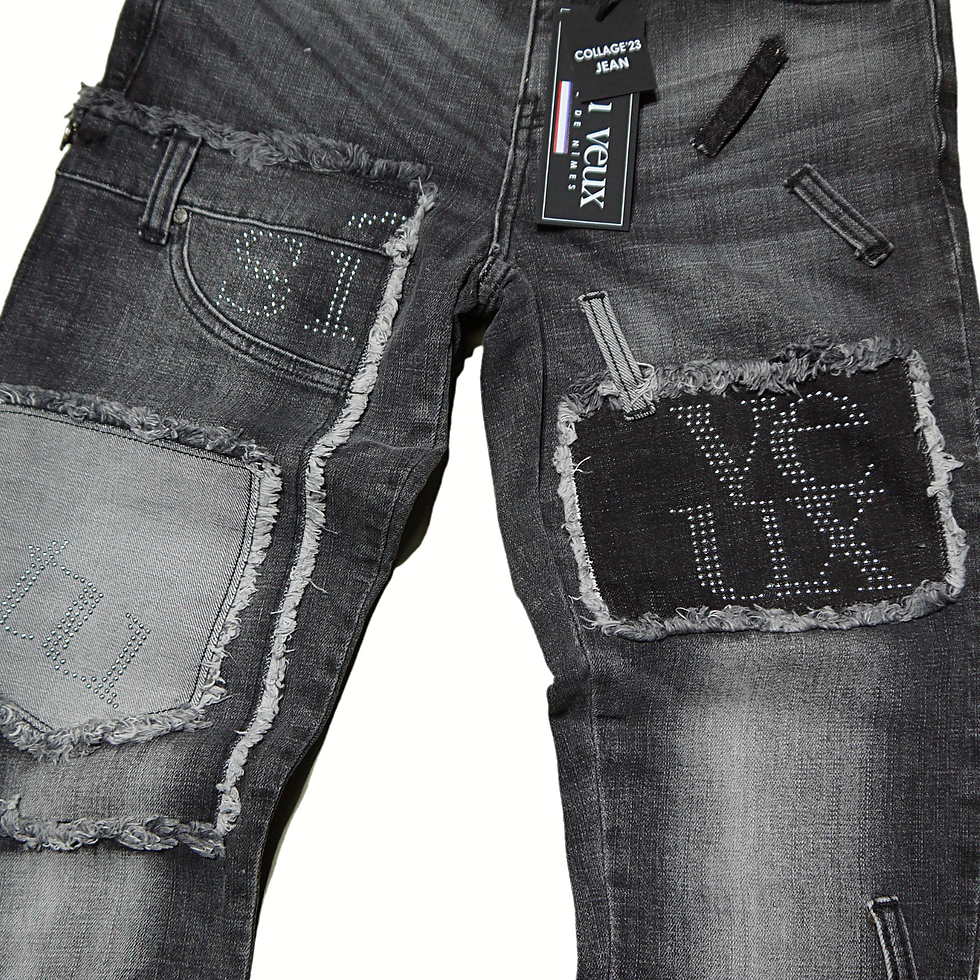 サムネイル： "Si Tu Veux" Collage 2.0 Super Stack Jeans (Black)