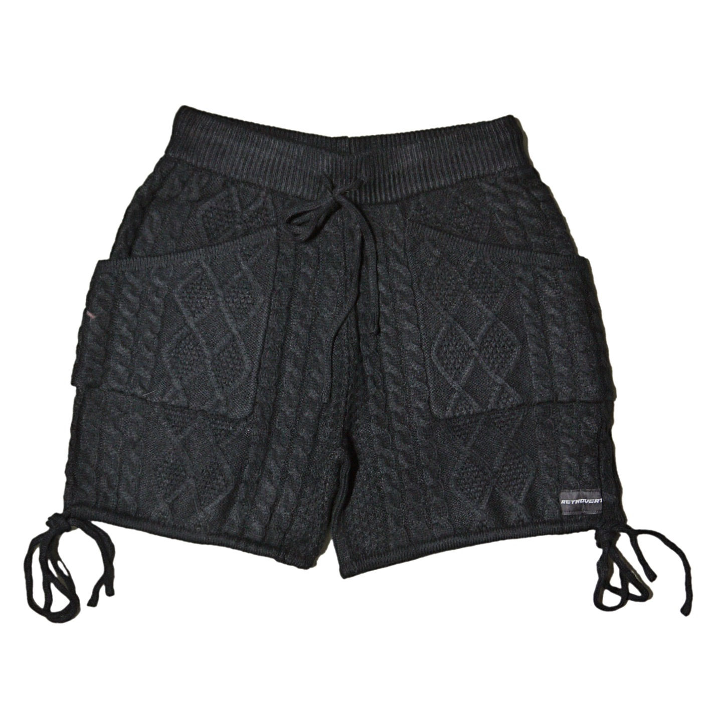 "RETROVERT" Knitted Relax Shorts (Black)