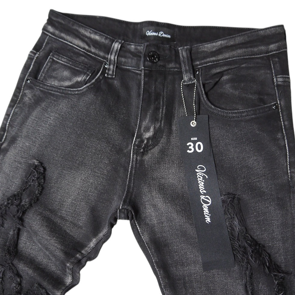 サムネイル： "Vicious" Ripped Flared Side Zipper Jeans