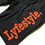 サムネイル： "Lyfestyle" Orange Reflective Script Shorts (Black)