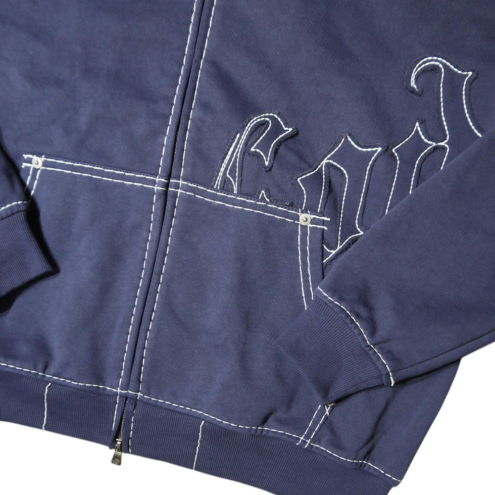 サムネイル： "GODSPEED" OG Satin Logo Sweat Suits Stitched (Navy)