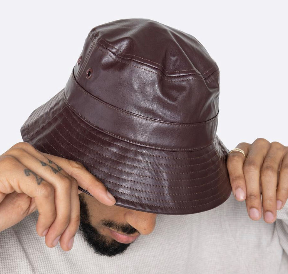 サムネイル： "EPTM" Vegan Leather Hat (Brown)