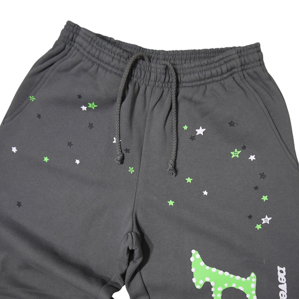 サムネイル： "SP5DER" Slime Punk V2 Hoodie Sets (Charcoal Grey)