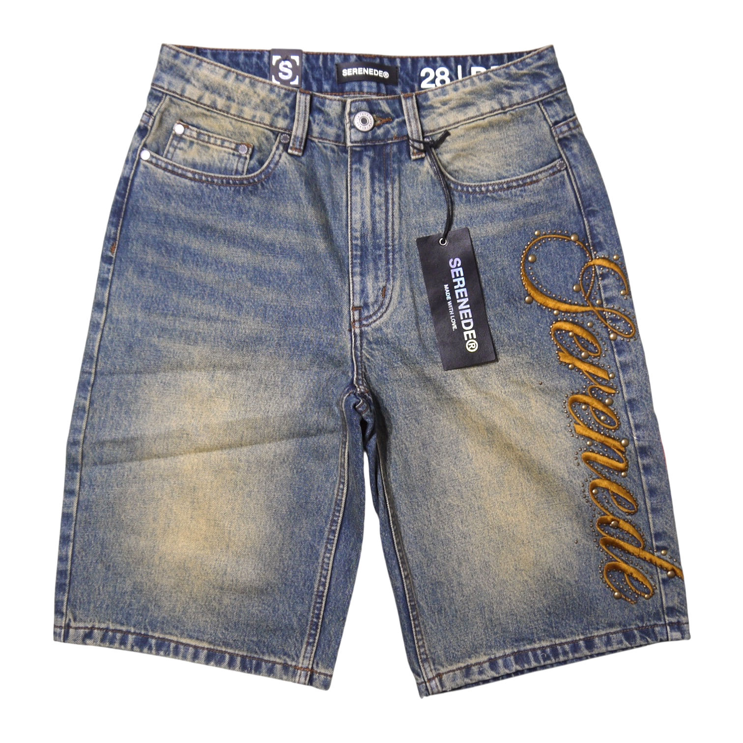 "SERENEDE®︎" Side Script Dark Jorts