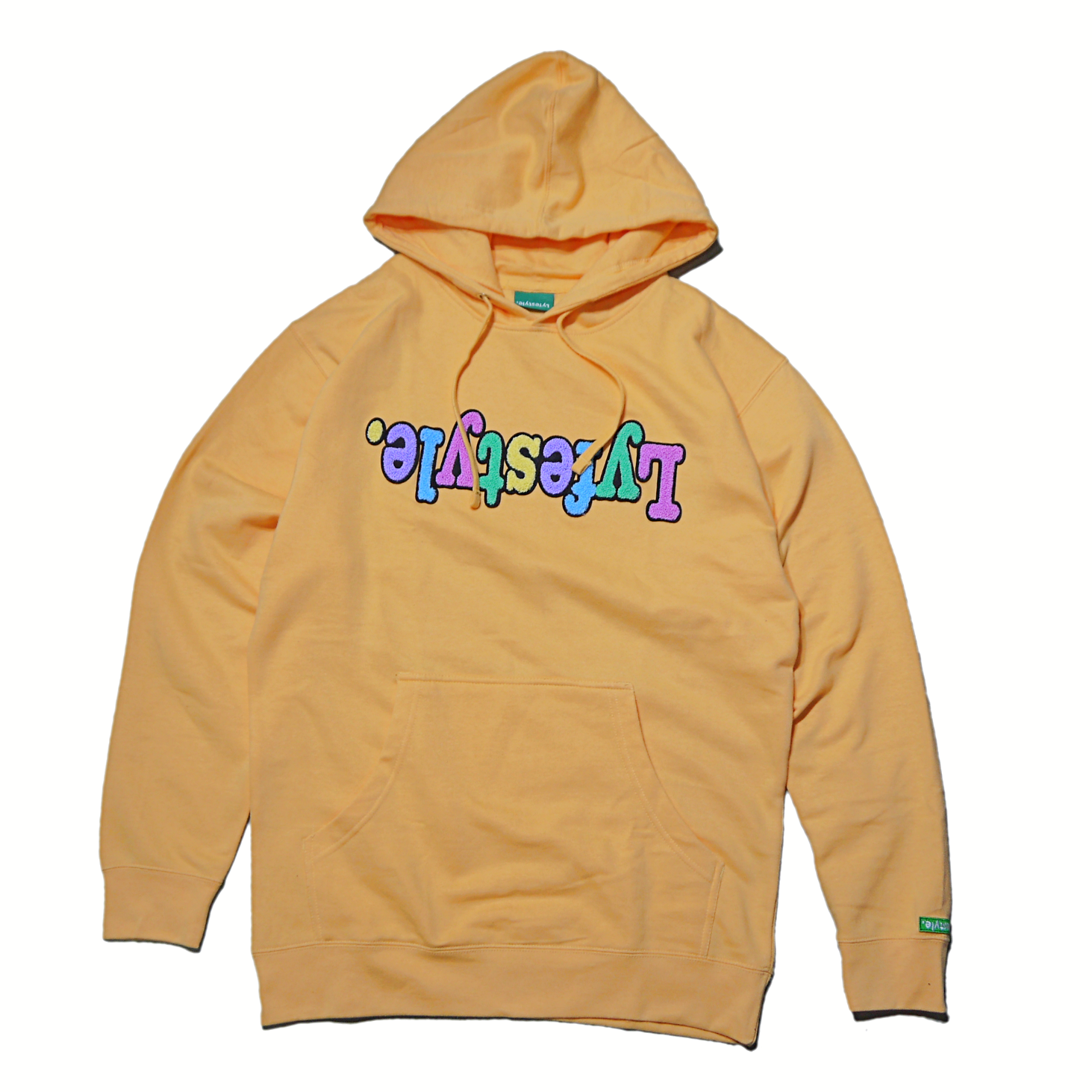 "Lyfestyle" Pastel Script Hoodie (Peach)