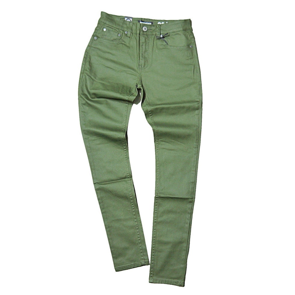"SERENEDE" Waxed Jeans (Olive)