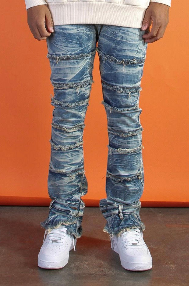 サムネイル： "COOPER 9" Ripped Layers Stack Jeans (Crack)