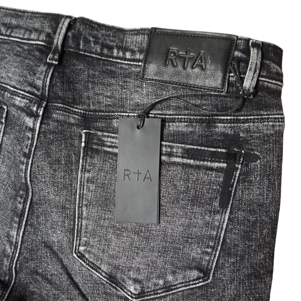 サムネイル： "RtA" Clayton Charcoal Acid Washed Red Skinny Jeans