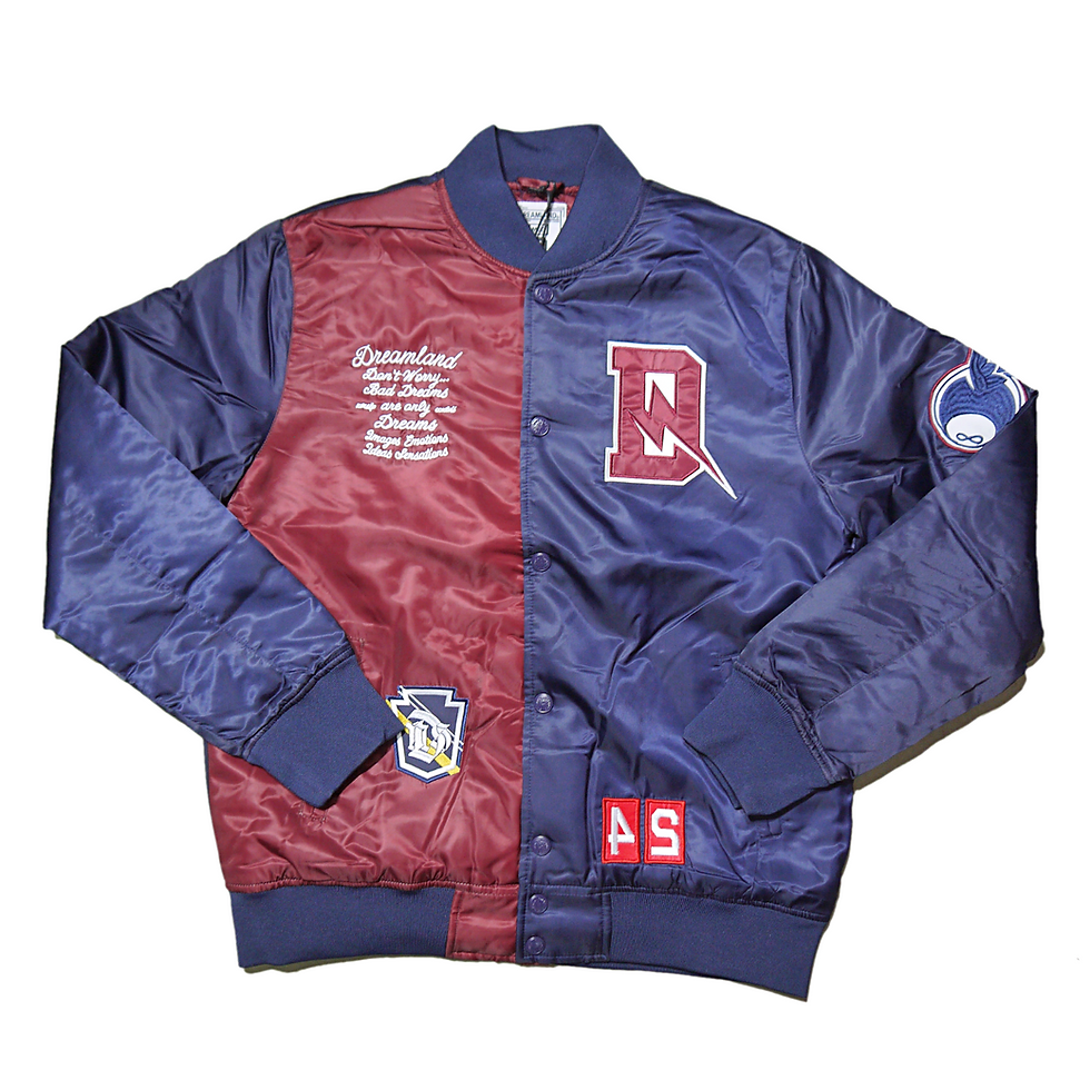"DREAMLAND" Knock Ville Varsity Jacket (Navy)