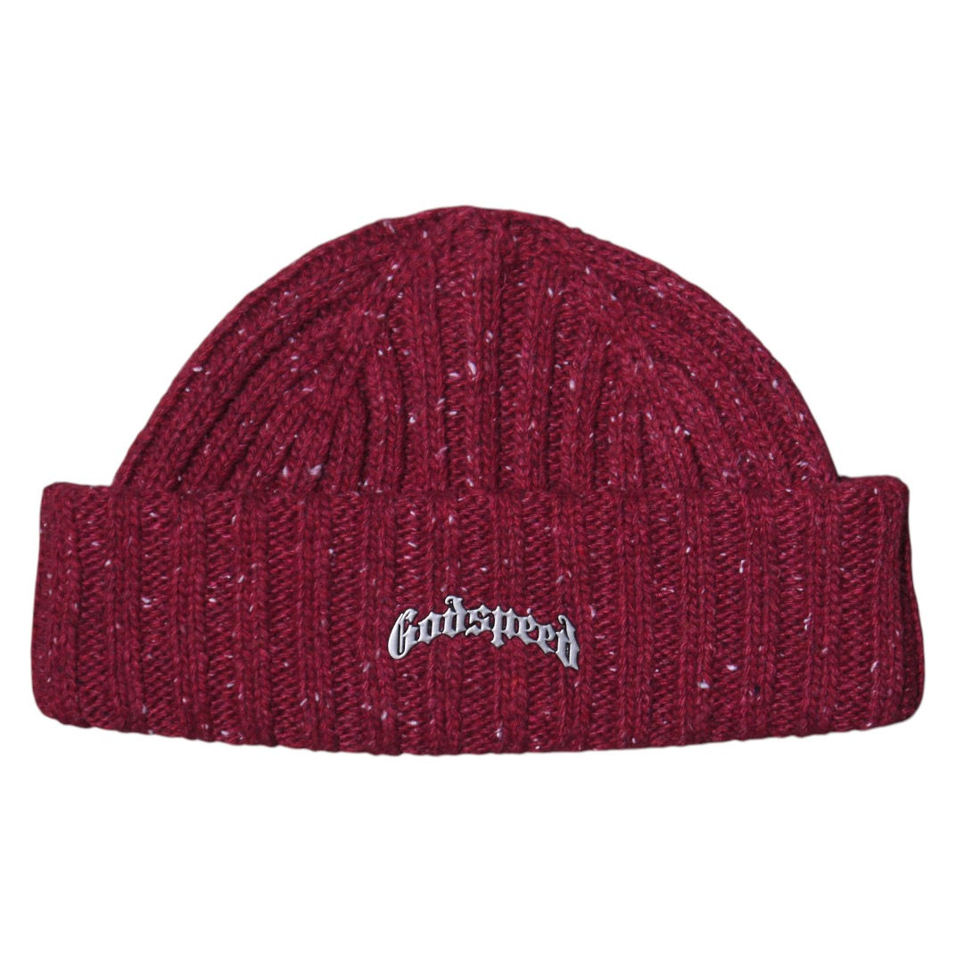 "GODSPEED" OG Logo Beanie (Burgundy Speckle)