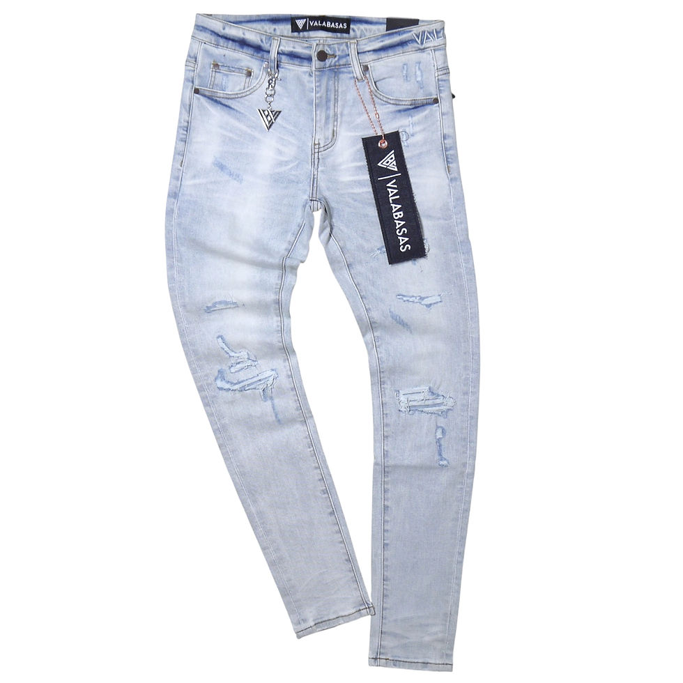 サムネイル： "VALABASAS" Scimitar Skinny Jeans (Light Blue)