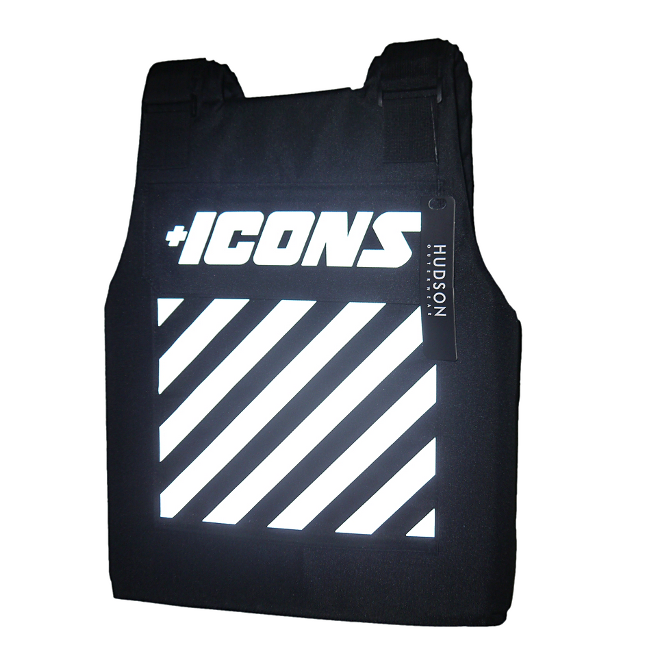 サムネイル： "HUDSON OUTER WEAR" Icons Reflective Bullet Proof Vest (Black)