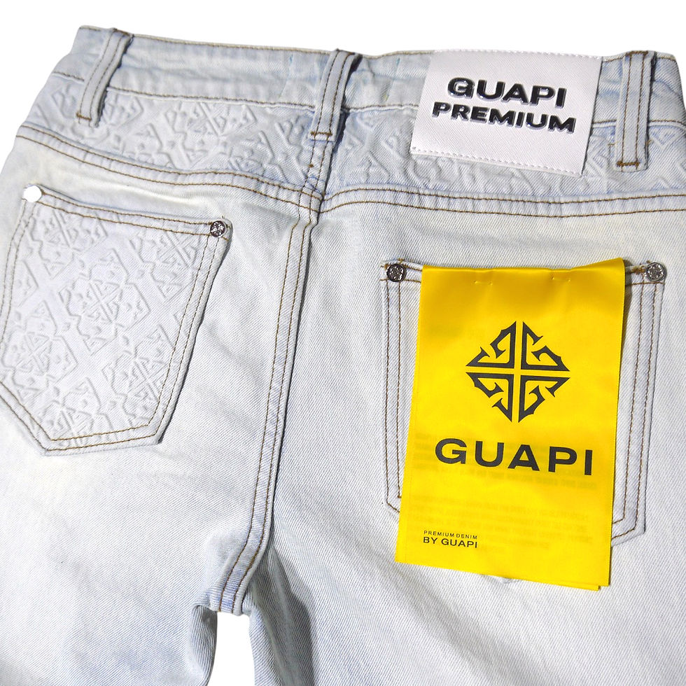 サムネイル： "Guapi" Aqua Blue Basics Regular Jeans