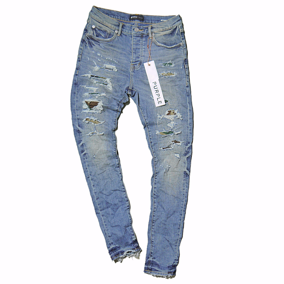 "PURPLE BRAND" Mid Indigo Camo Repair