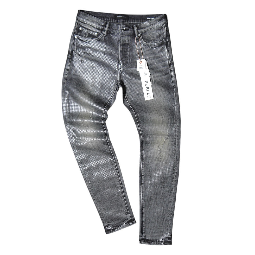 "PURPLE BRAND" Tiled Overlay Black Washed P001 Skinny Jeans