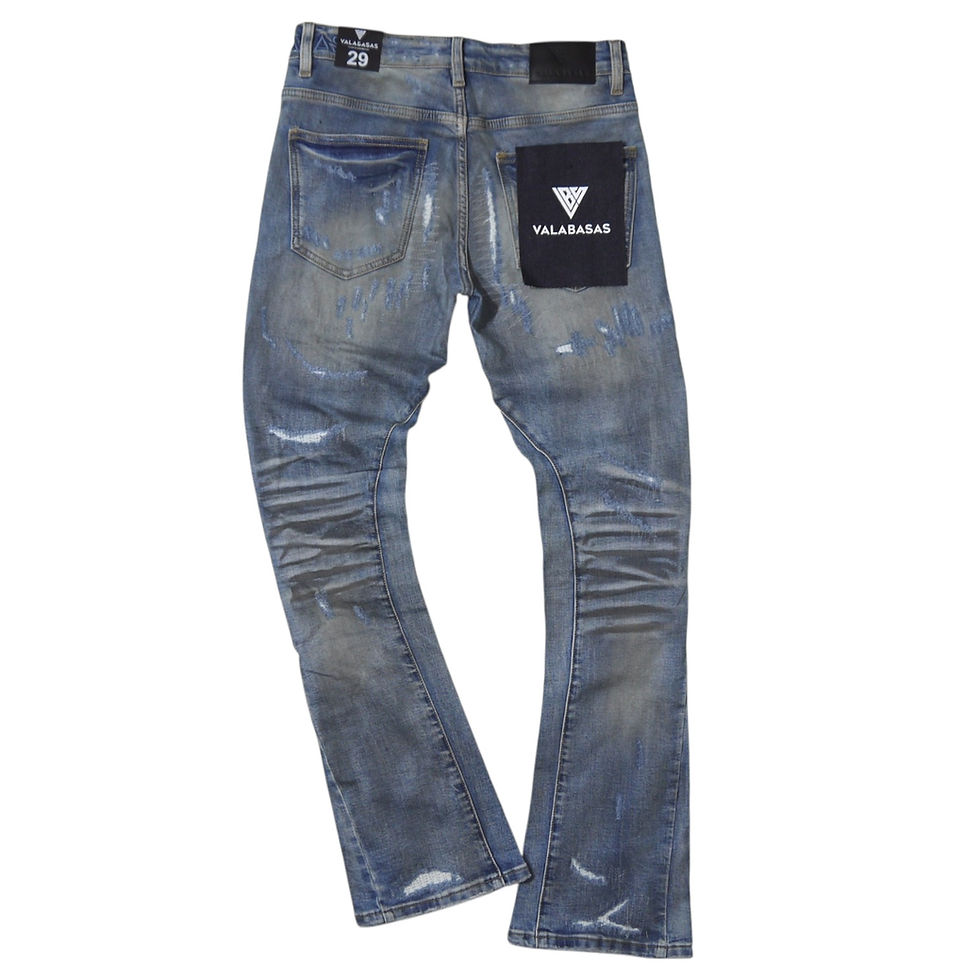 サムネイル： "VALABASAS" Graft Flare Jeans (Dirty Blue)