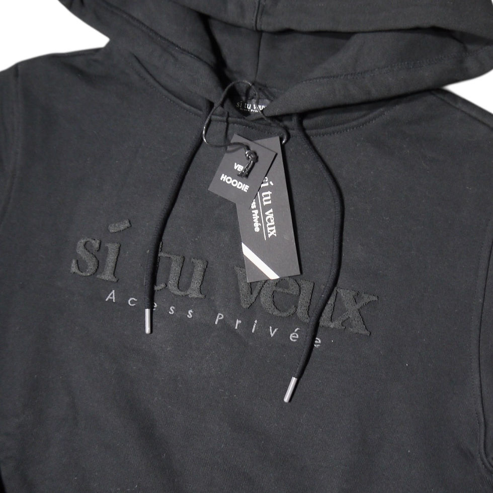 サムネイル： "Si Tu Veux" Veux Hoodie Flare Sets (Black)