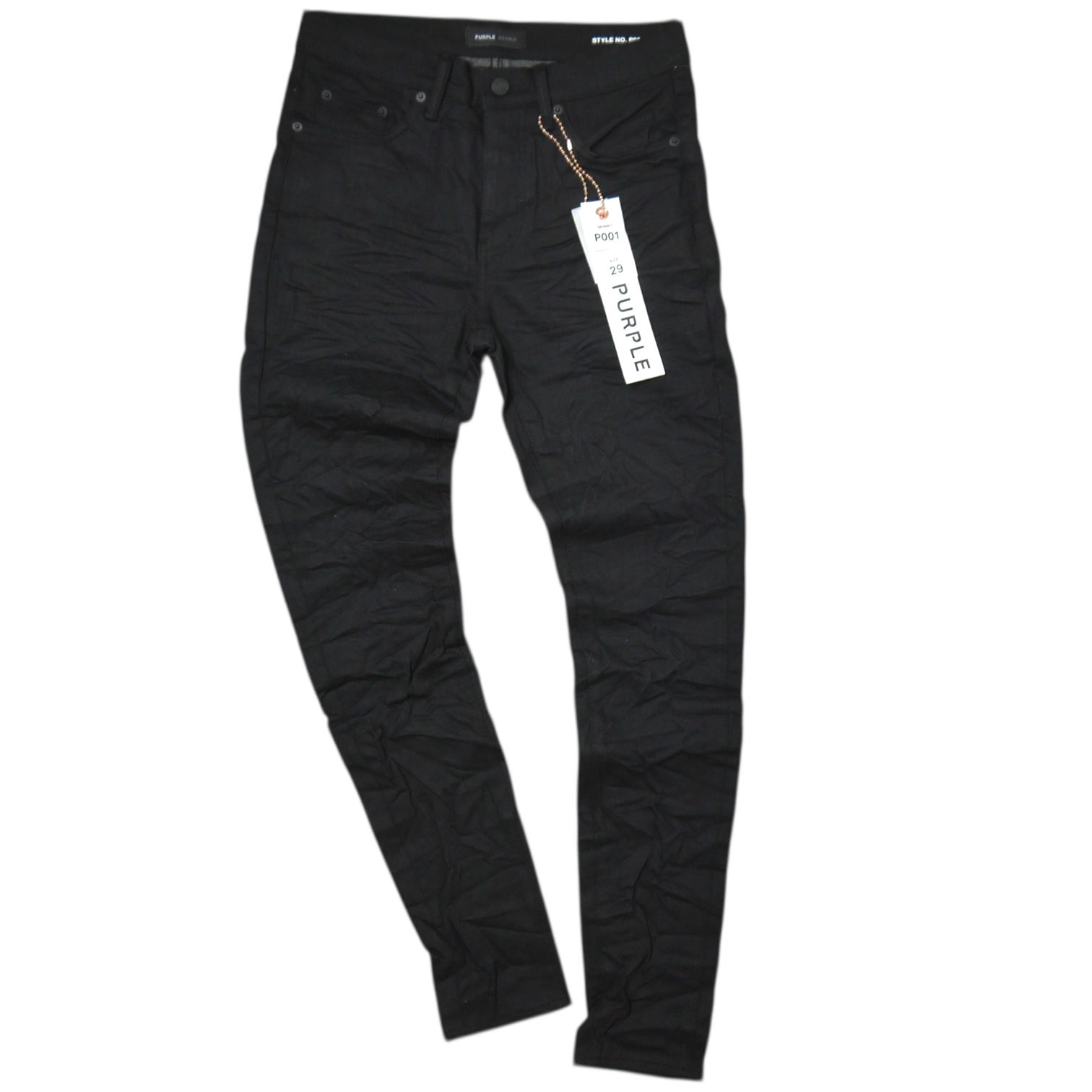 "PURPLE BRAND" Black Raw P001 Skinny Jeans
