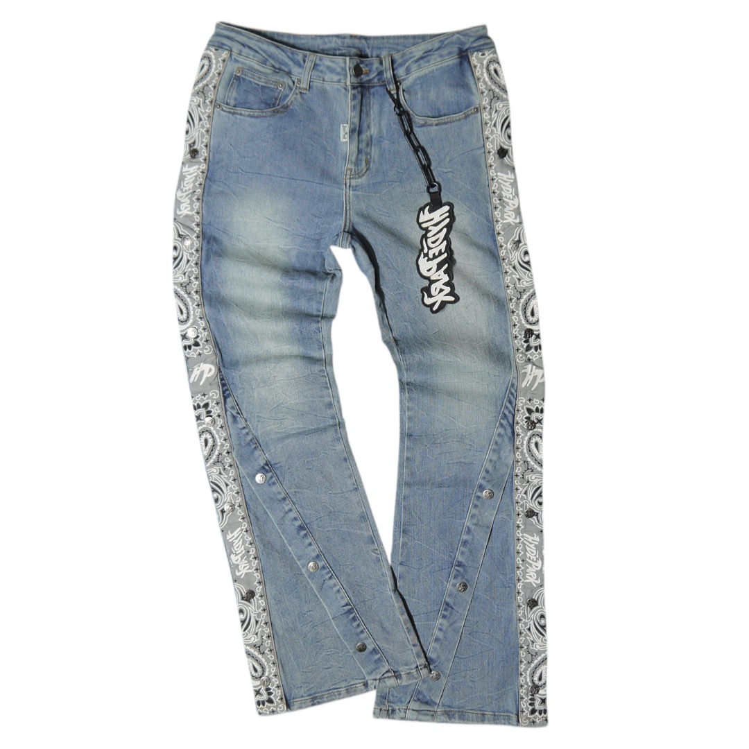 "Hyde Park" Bandana Breakaway Jeans (Blue)