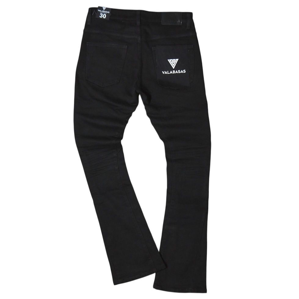 サムネイル： "VALABASAS" Mr.Stacked Flare Jeans (Black)