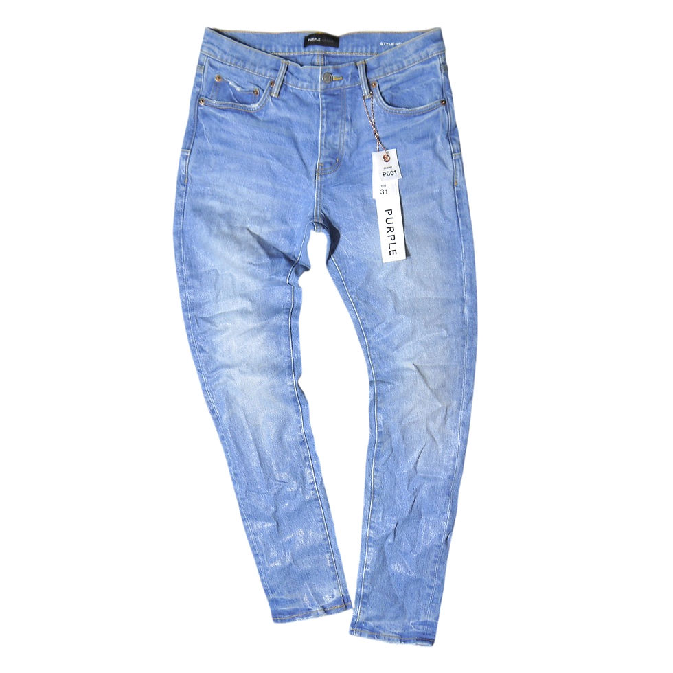 "PURPLE BRAND" Light Indigo Coated P001 Skinny Jeans