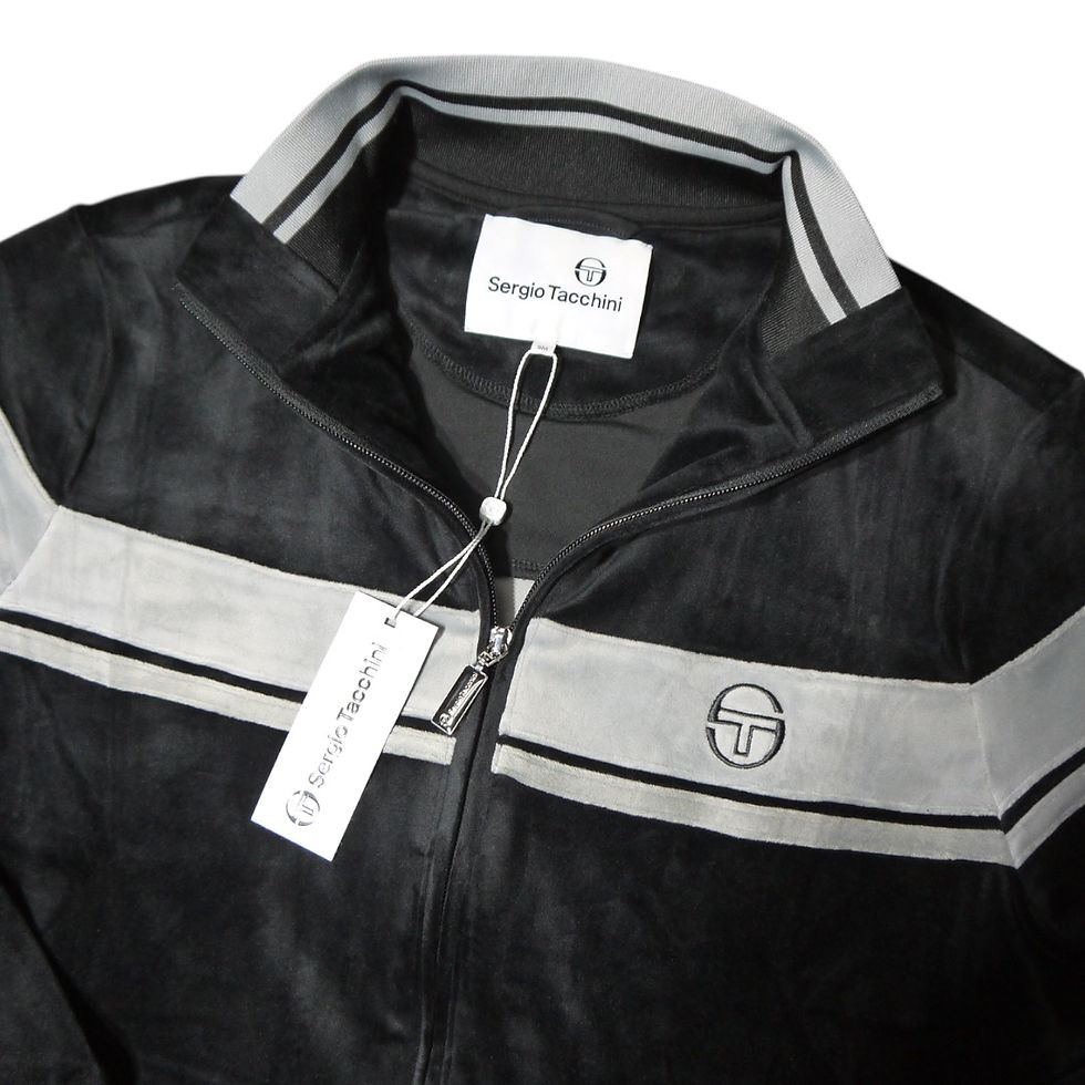 サムネイル： “Sergio Tacchini" Damarindo Velour Jersey Sets (Black)
