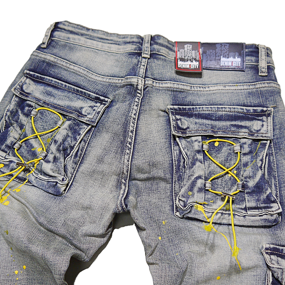 サムネイル： "DENIMiCITY" Tactical Cargo Jeans (Vintage Wash)