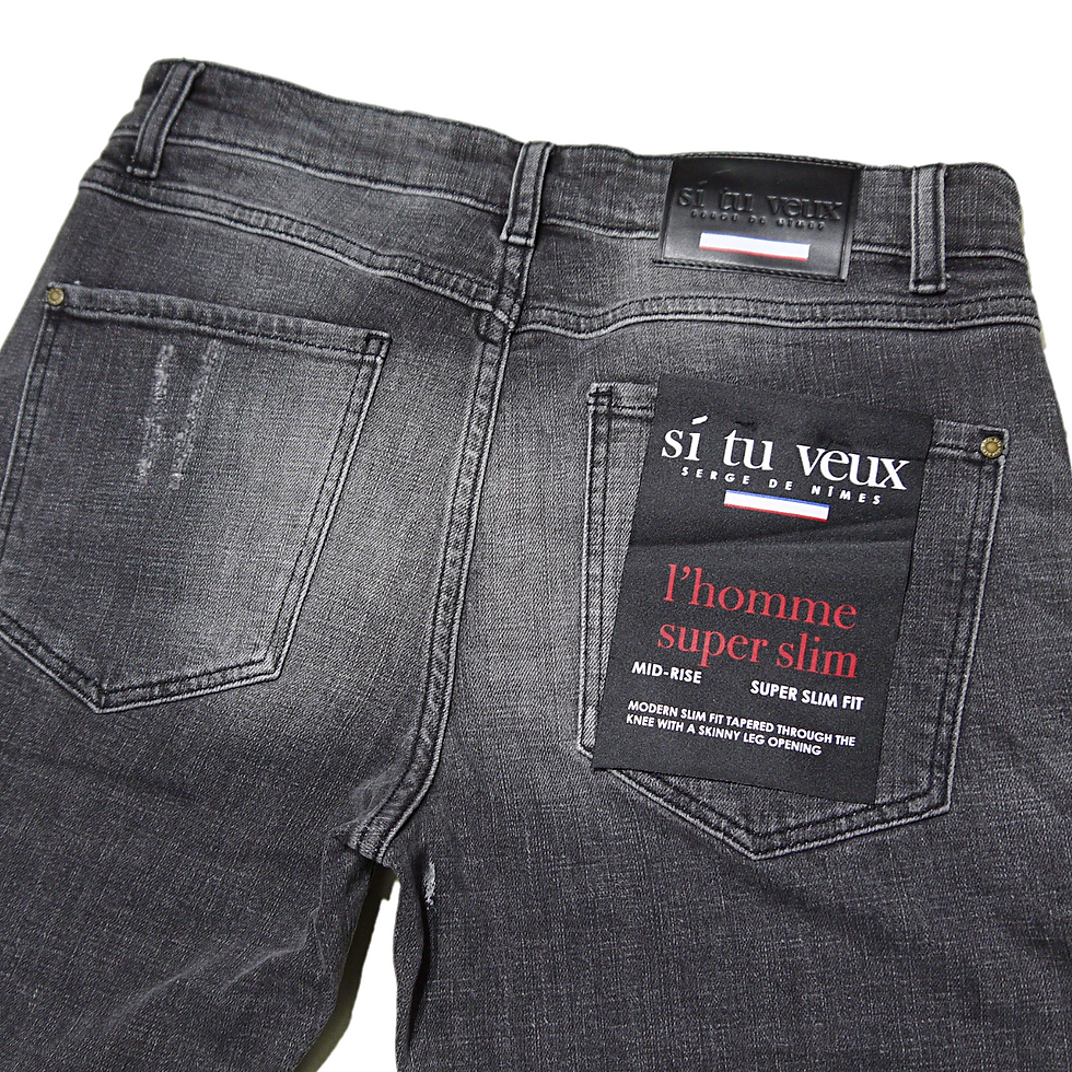 サムネイル： "Si Tu Veux" Felipe Stacked Jeans (Black Wash)