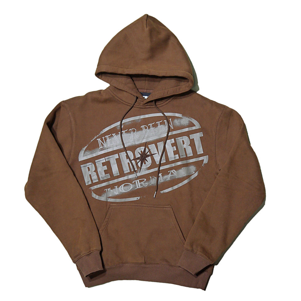 "RETROVERT" Rhine Stone Star Hoodie (Brown)
